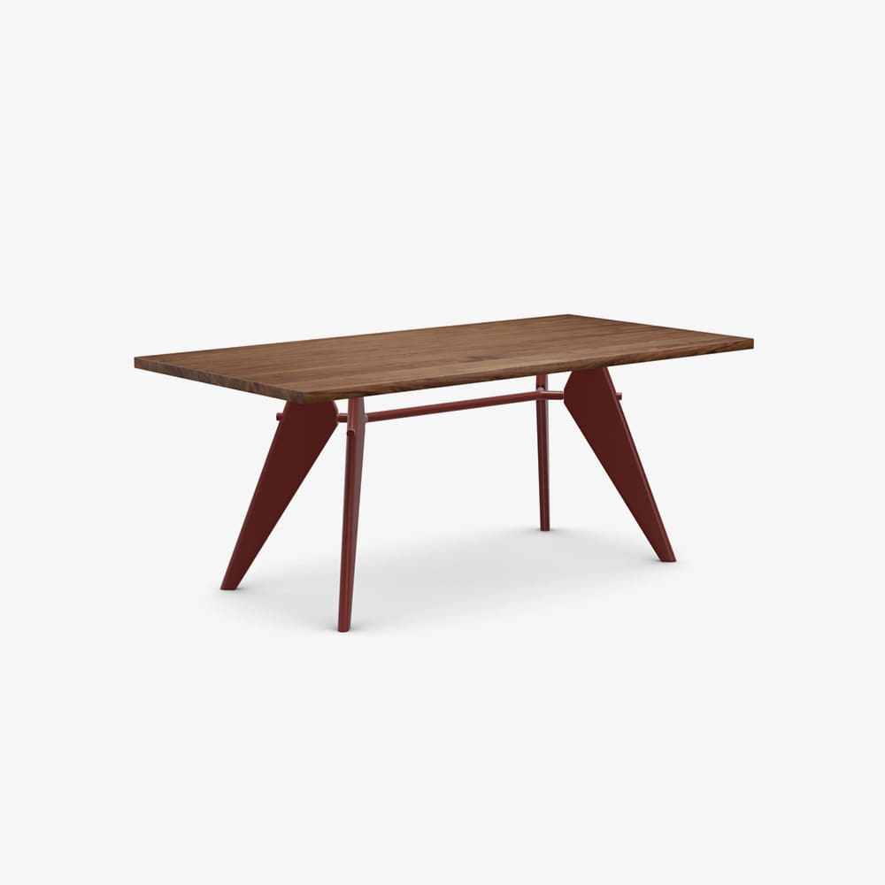 EM TABLE 180 SOLID AMERICAN WALNUT/JAPANESE RED