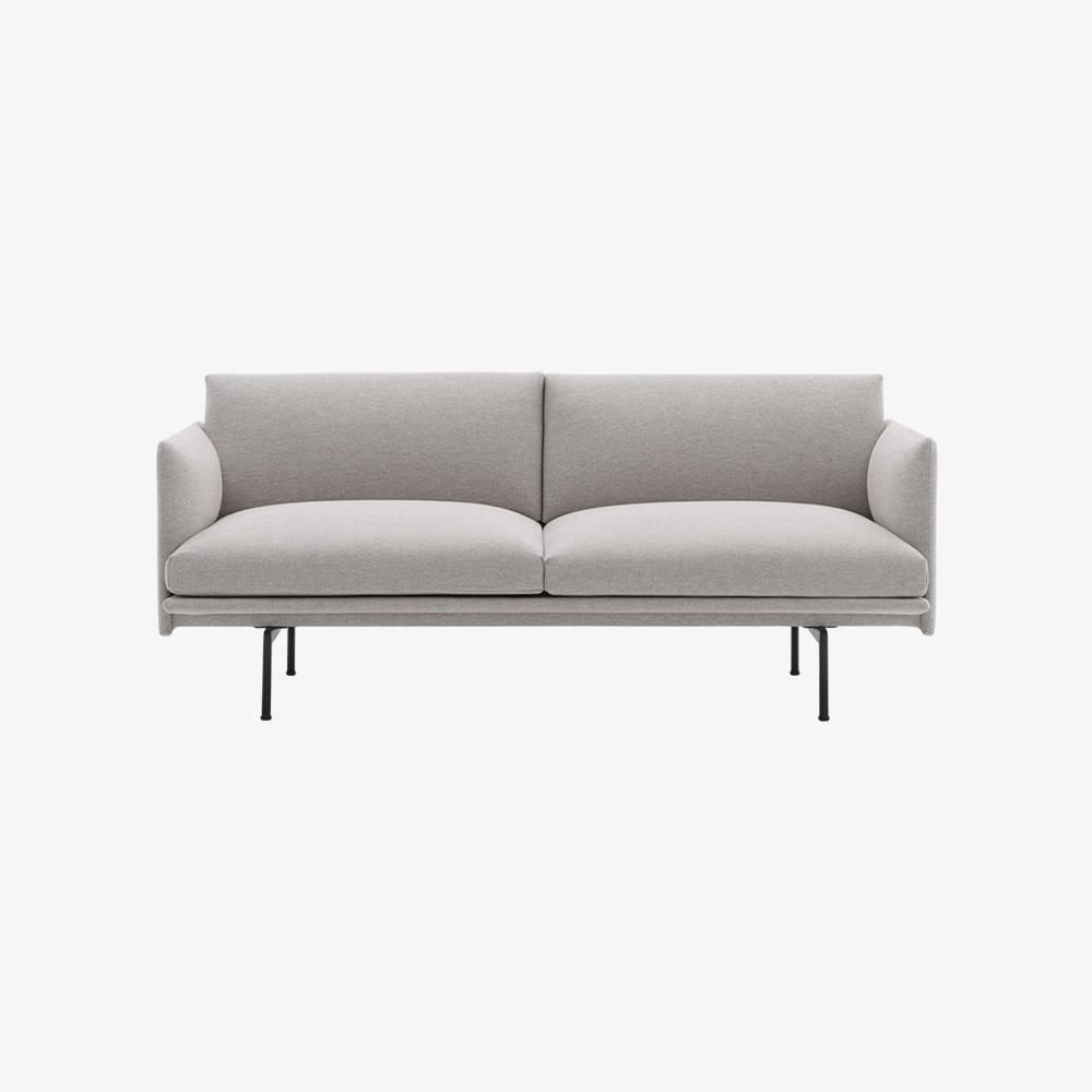 OUTLINE SOFA 2-SEATER CLAY 12/BLACK