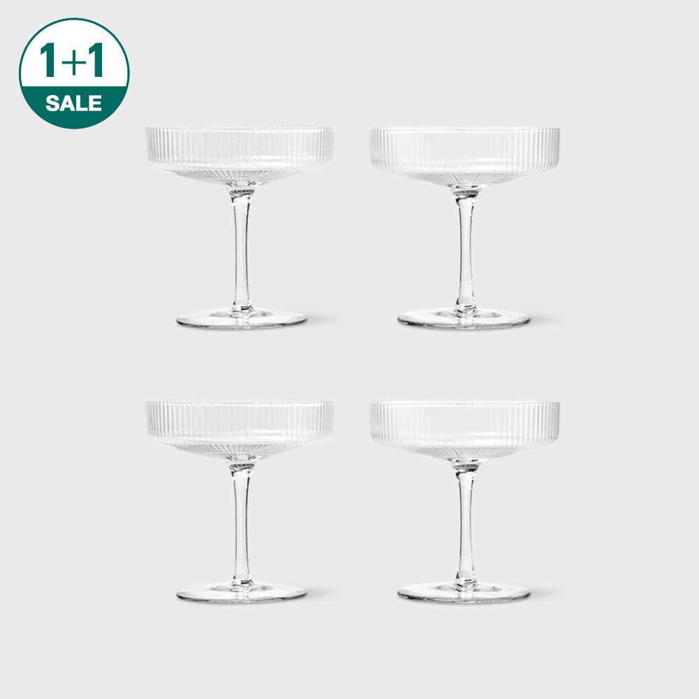 [1+1 SALE] RIPPLE CHAMPAGNE SAUCER (SET OF 2) CLEAR