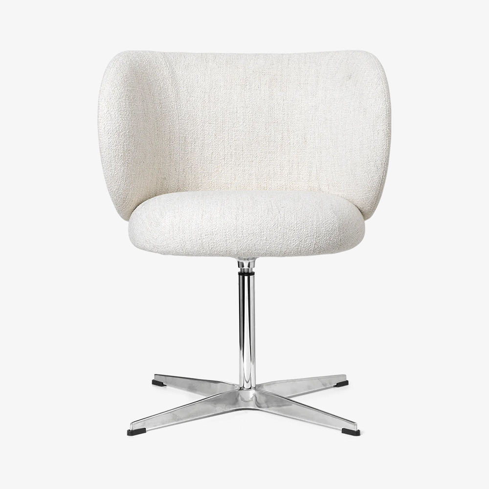 RICO DINING CHAIR SWIVEL BOUCLE OFF WHITE