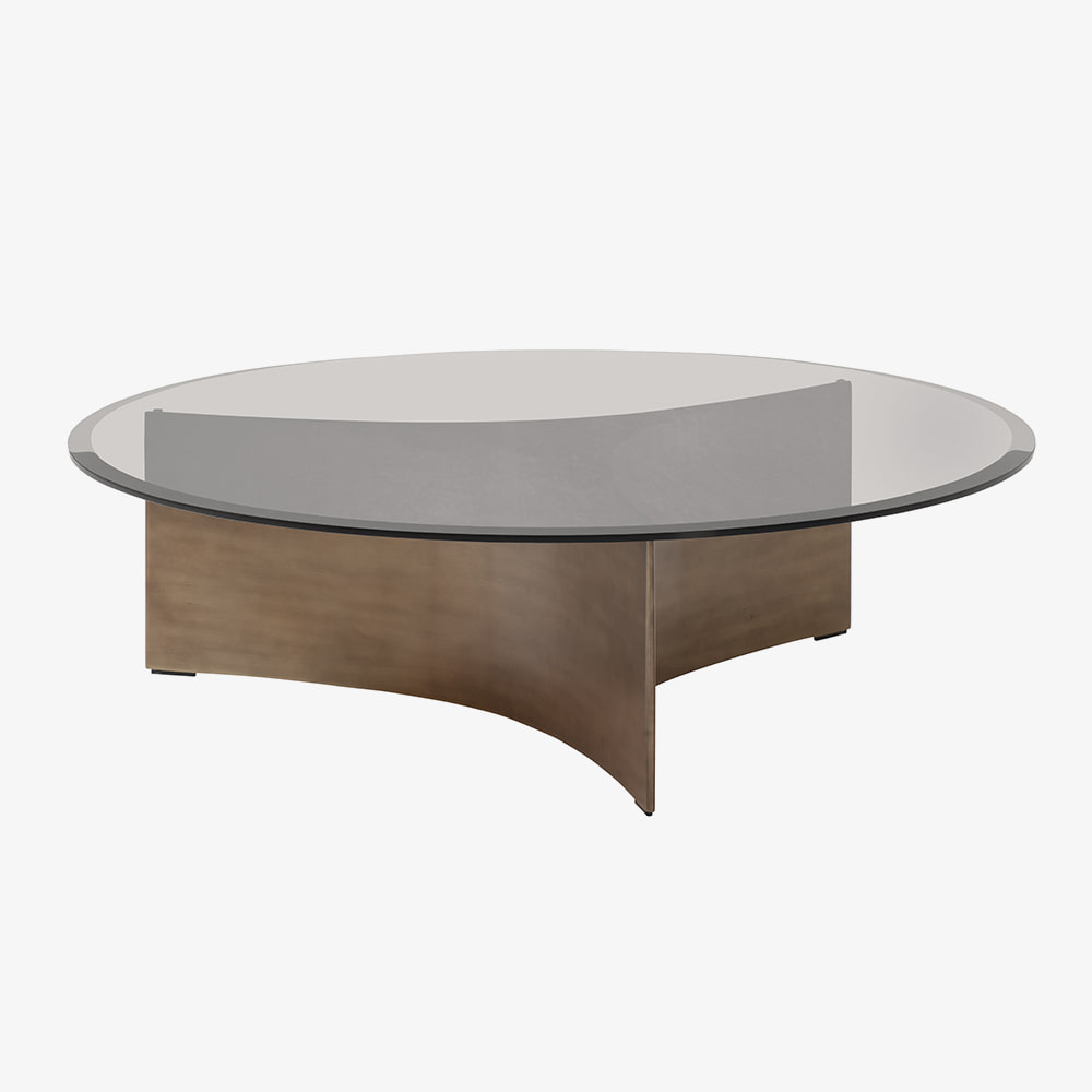 ARC TABLE LARGE BROWN/BRASS